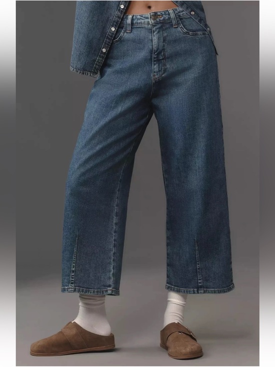 Pilcro Denim - Pilcro Anthropologie Blue Ankle Length Kenna Heritage Barrel Leg Jeans Sz. 29